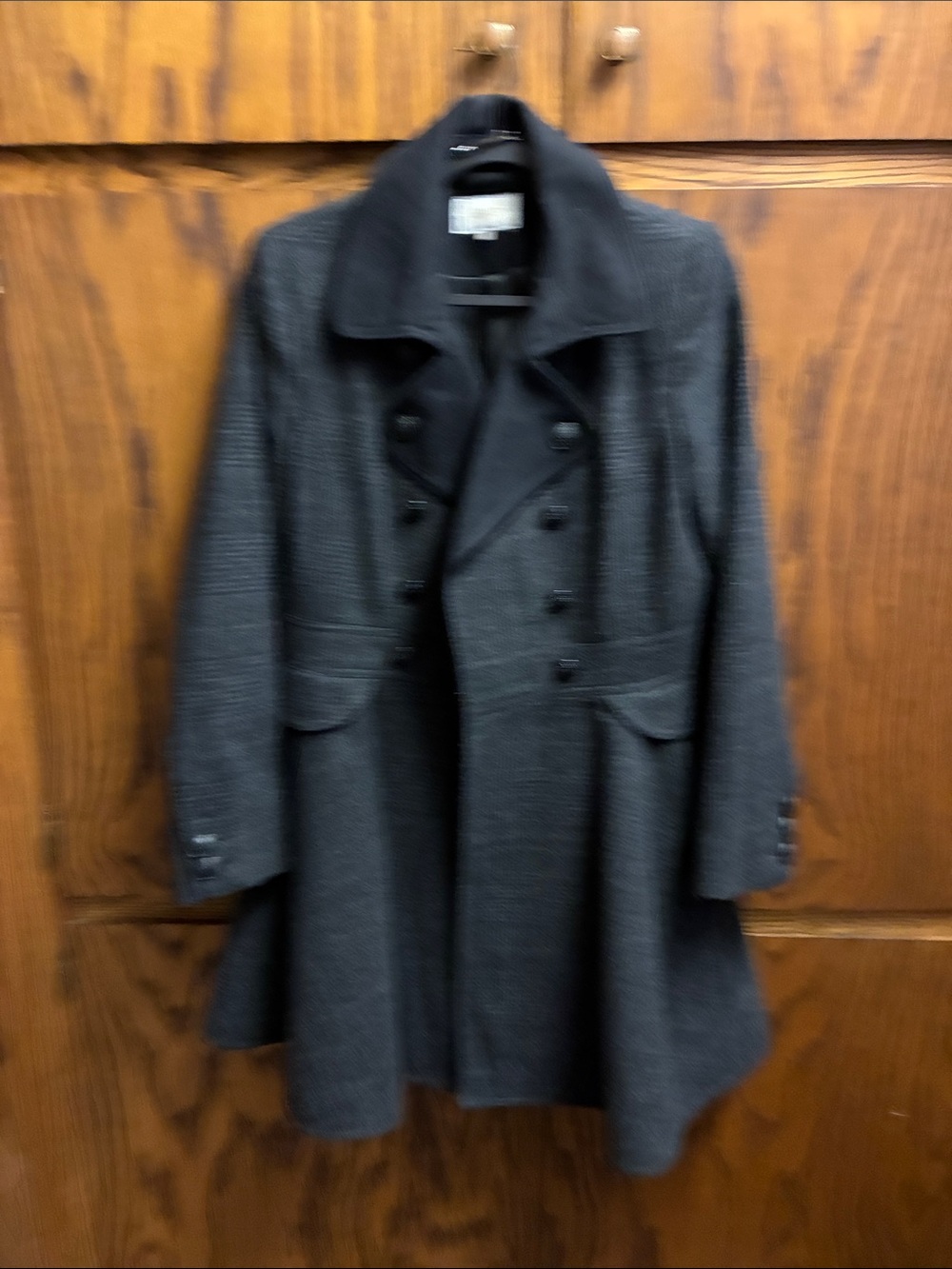 Laundry By Shelli Segal Charcoal Gray Double-Breasted Pea Coat